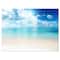 Designart - Sand of Beach in Blue Caribbean Sea - Modern Seascape Canvas Artwork